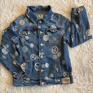 Justice Denim Stranger Things Print Denim Jacket  SZ 10 M
Peace sign